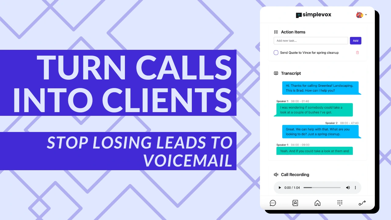 Action Center showing missed call recovery