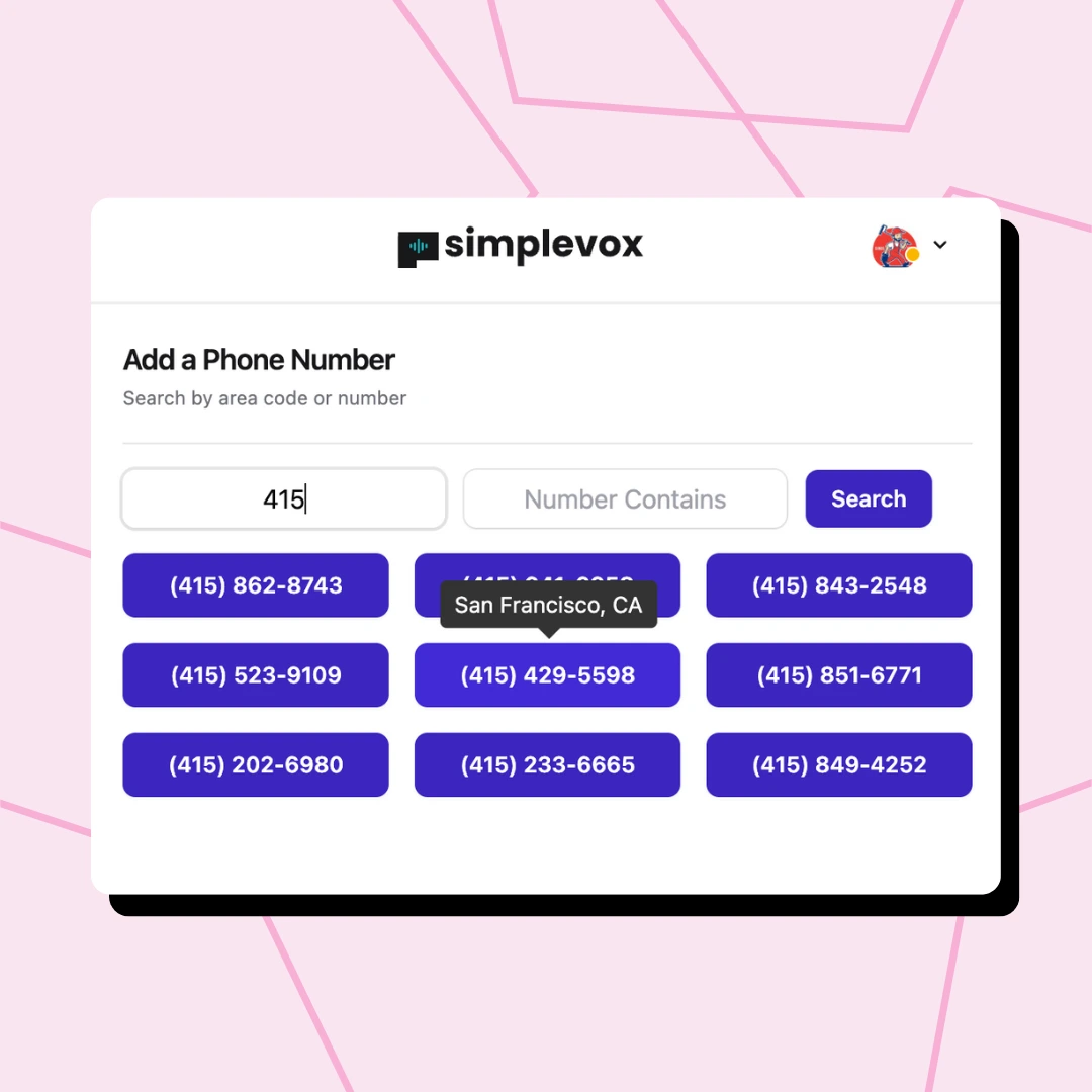 Choose a local number